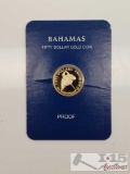 1983 Fifty Dollar Bahamas Gold Proof Coin