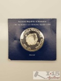 1982 One Hundred LEI Romania Sterling Silver Proof Coin