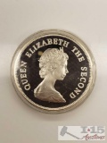 1982 Ten Dollar Royal Visit Tuvalu Proof Coin