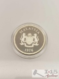 1976 Malaysia 15 Ringgit Sterling Silver Proof Coin