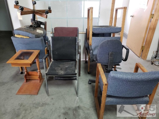 Chairs and End Table and a flower pot