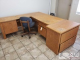 A Desk, Chair and File Cabinet