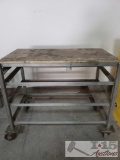 Metal Work Bench with wheels