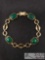 Sterling Silver Bracelet with Green Stones