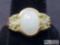 14k Gold Ring with Diamonds and Jade