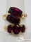 2 Stunning Ladies Rings with Garnet in Color Semi Precious Stones Set in 14 KT Gold