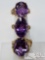 3 10k Gold Rings with Amethyst Stones