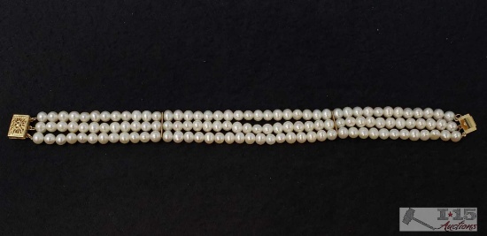 14k Gold and Freshwater Pearl Bracelet