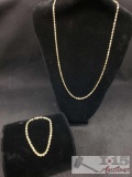 14k Gold Necklace and 14k Gold Bracelets