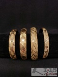 Two 14k Gold Bracelets and Two 10k Gold Bracelets