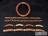 5 Gold Bracelets Marked 14k