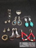 An assortment of Sterling Silver Earings