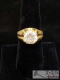 18k Gold Ring with CZ Stone