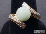 14k Gold Ring with Jade Stone
