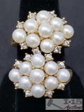 14k Gold Ring with Fresh Water Pearls