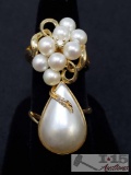2 14k Gold rings with Fresh Water Pearls