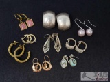 8 Pairs od Sterling Silver Earrings and a 14k Gold Pair of Earrings