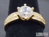 14k Gold Ring with CZ Stone