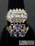2 14k Gold Rings with CZ Stones