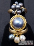 3 10k Gold Rings with Pearls