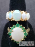2 10k Gold Rings with Opal