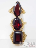 3 10k Gold Rings with Garnet Stones