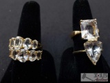 4 10k Gold Rings with CZ Stones
