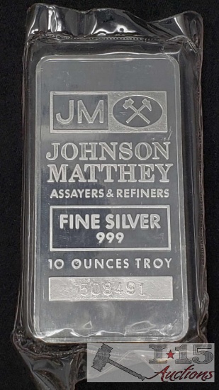 Johnson Matthey 10 ozt Fine Silver .999 Ingot