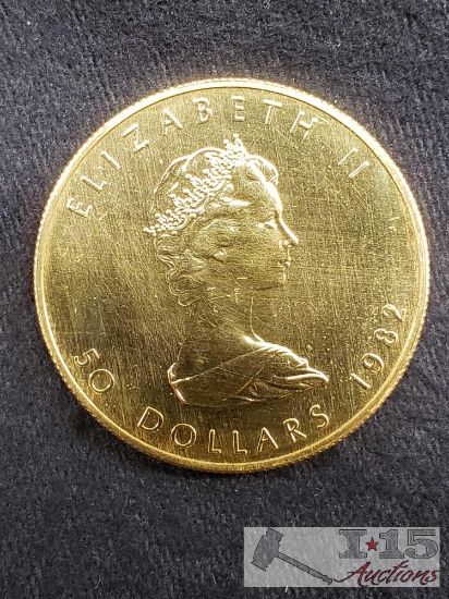 1 oz .999 Fine Gold 1982 Canadian Maple Leaf Coin