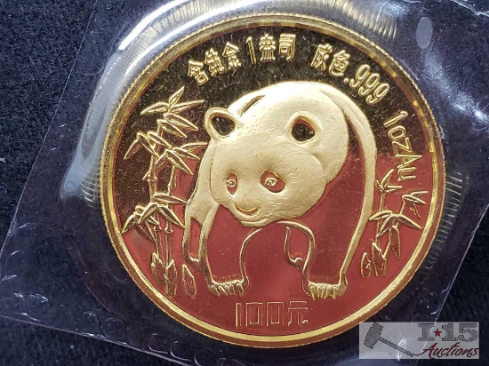 1 oz .999 Fine Gold 1986 Chinese Panda Coin