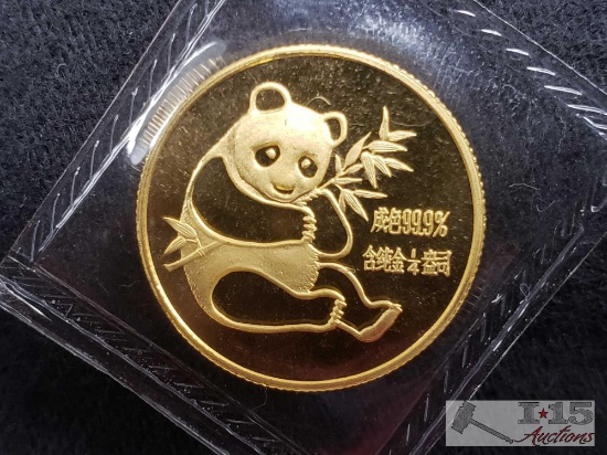 .25 oz .999 Fine Gold 1982 Chinese Panda Coin