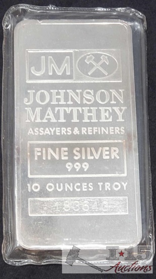 Johnson Matthey 10 ozt Fine Silver .999 Ingot