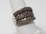 Round and Baugette Diamond 14k Cocktail Ring