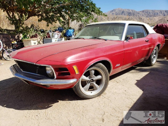 1970 Ford Mustang Coupe Red with White Interior