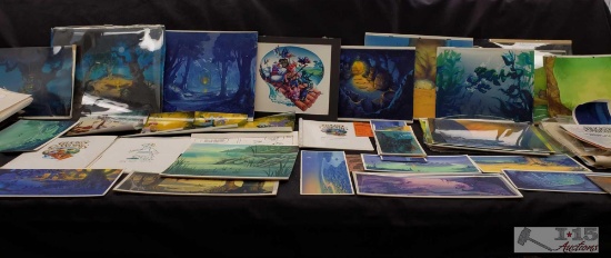 Pre-Production Studies, Color Tests, Backgrounds, ect. for the Huck's Landing Project (1981-1983)