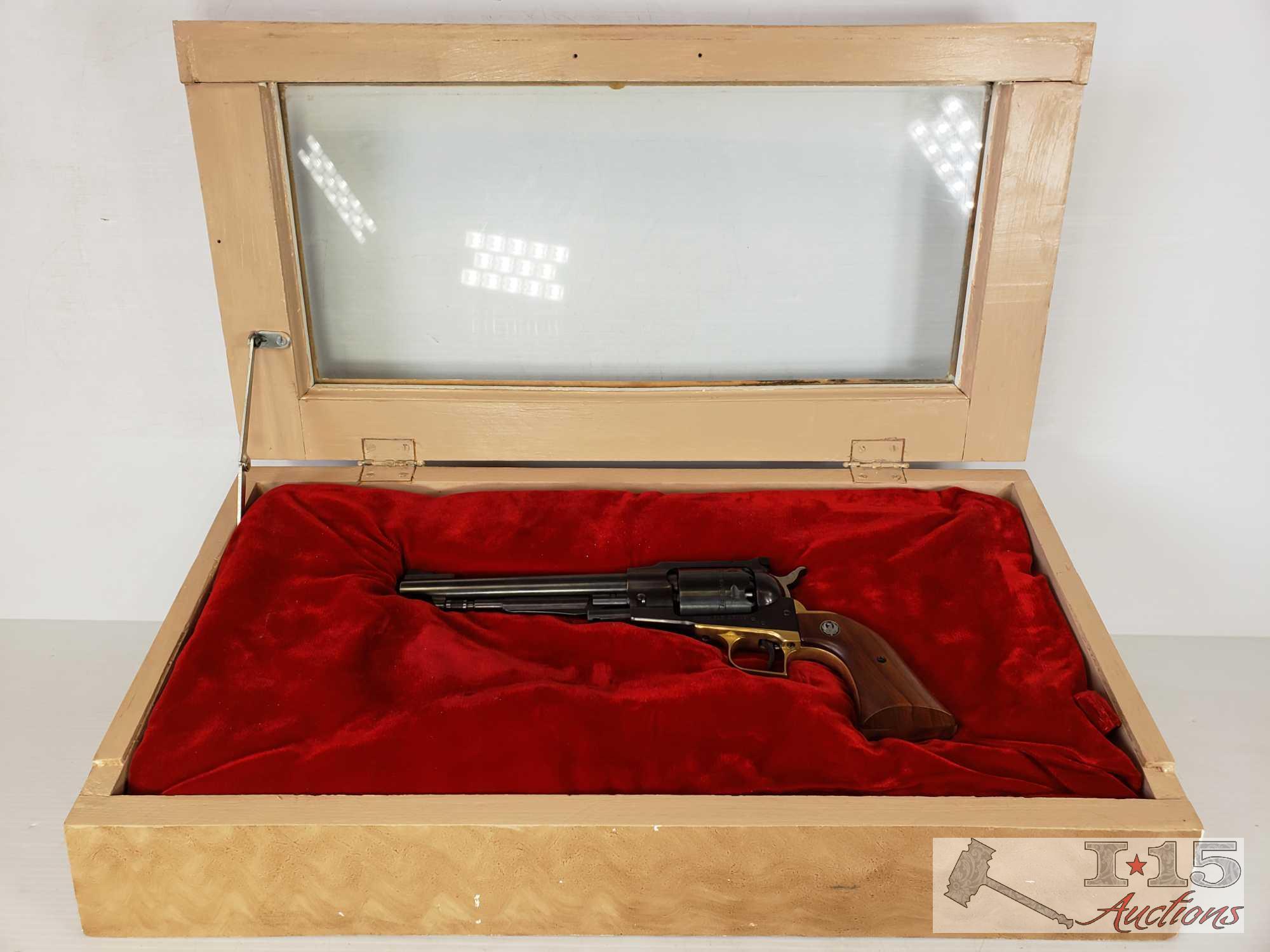 Wood Black Powder Revolver Case & Accessories