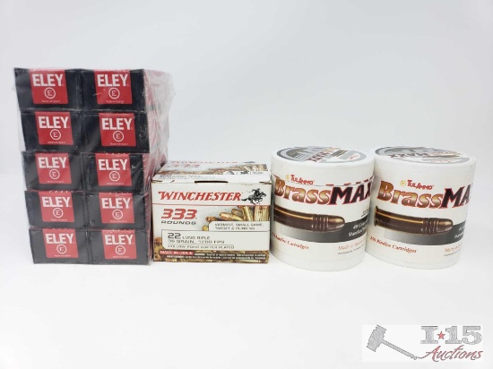 Winchester, Brass Max and Eley 22LR Rounds