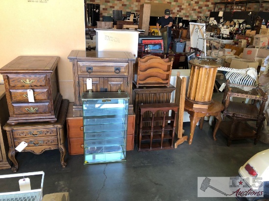 Assorted End Tables, Display Cabinets and More