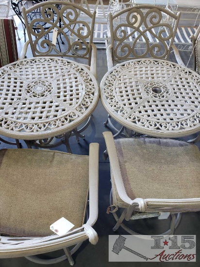 2 Tall Patio Tables and 4 Chairs