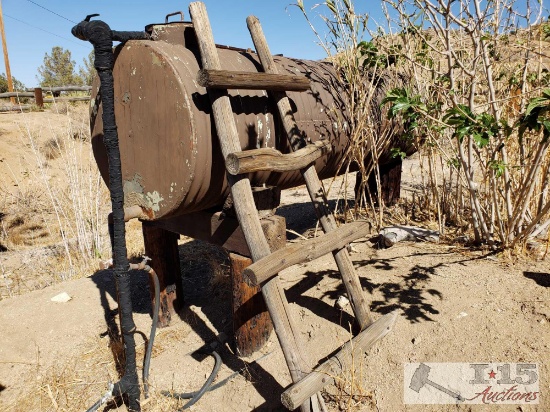 Large Water Tank with Wooden Ladder