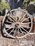 Antique Wagon Wheel and Wagon