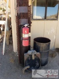 Fire extinguisher, chains, barrel and more