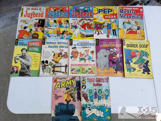 12 Comic Books, Archie Series, Gold Key, Fightin' Army, and Harvey Comics