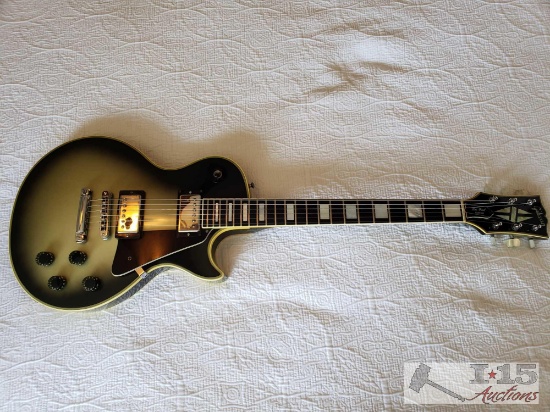 1979 Gibson Les Paul Silverburst Custom Electric Guitar, Restringed/Tuned.