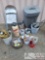 Skil Grinder, Romex Trash Can, Metal Folding Chairs, Bell, Nails and Other Hardware