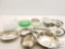 An Assortment of Dishes and Silver Plated Platters