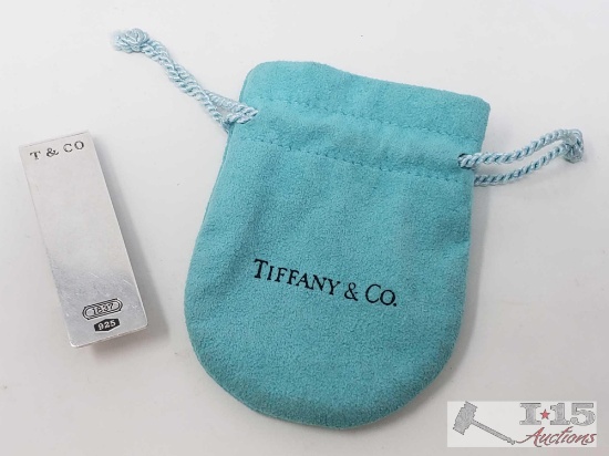 Sterling Silver Tiffany and Co Money Clip with Pouch, 13 grams