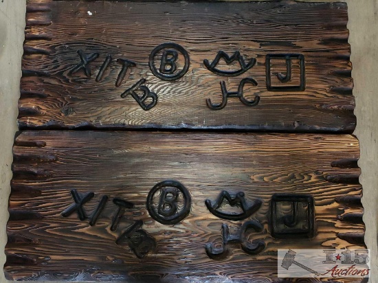 2 Carved Wooden Signs