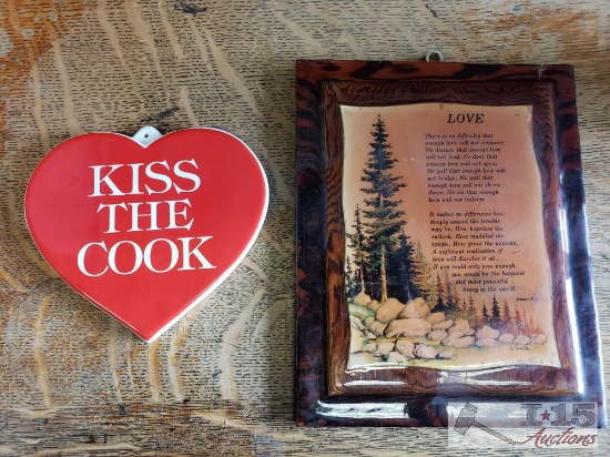 100's of "Kiss the Cook" Trivets and "Love" Poem Plaques