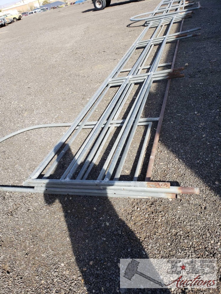 2 23' 9" Steel Corral Panels, 1 with Gate Opening